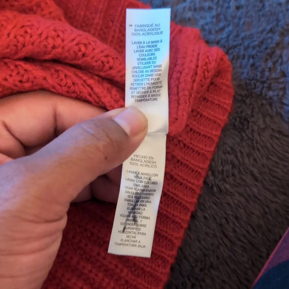 Joe Fresh| NWT Red Long Sleeve Mock Neck Midi Knit Sweater Dress - Picture 12 of 13